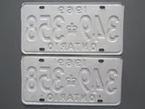 1969 YOM Clear Ontario License Plates