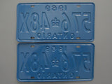 1969 YOM Clear Ontario License Plates