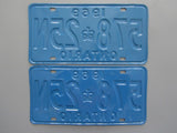 1969 YOM Clear Ontario License Plates