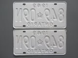 1969 YOM Clear Ontario License Plates