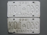 1969 YOM Clear Ontario License Plates