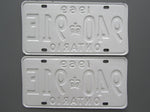 1969 YOM Clear Ontario License Plates