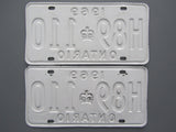 1969 YOM Clear Ontario License Plates