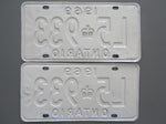 1969 YOM Clear Ontario License Plates