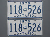 1970 YOM Clear Ontario License Plates