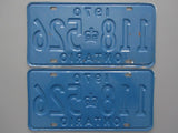 1970 YOM Clear Ontario License Plates