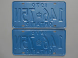 1970 YOM Clear Ontario License Plates