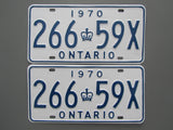 1970 YOM Clear Ontario License Plates
