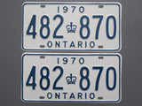 1970 YOM Clear Ontario License Plates