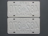 1970 YOM Clear Ontario License Plates