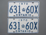 1970 YOM Clear Ontario License Plates