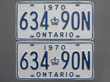 1970 YOM Clear Ontario License Plates