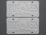 1970 YOM Clear Ontario License Plates
