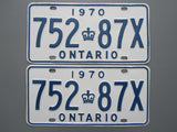 1970 YOM Clear Ontario License Plates