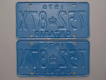 1970 YOM Clear Ontario License Plates