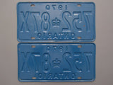 1970 YOM Clear Ontario License Plates