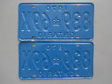 1970 YOM Clear Ontario License Plates