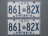 1970 YOM Clear Ontario License Plates
