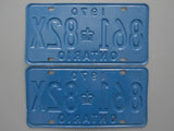 1970 YOM Clear Ontario License Plates