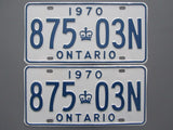 1970 YOM Clear Ontario License Plates