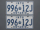 1970 YOM Clear Ontario License Plates