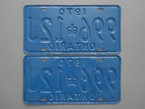 1970 YOM Clear Ontario License Plates