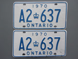 1970 YOM Clear Ontario License Plates