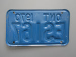 1970 YOM Clear Ontario Motorcycle License Plate