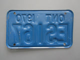 1970 YOM Clear Ontario Motorcycle License Plate