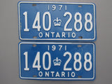 1971 YOM Clear Ontario License Plates