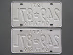 1971 YOM Clear Ontario License Plates