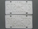 1971 YOM Clear Ontario License Plates