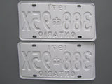 1971 YOM Clear Ontario License Plates