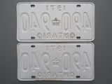 1971 YOM Clear Ontario License Plates