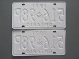 1971 YOM Clear Ontario License Plates