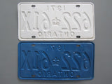 1971 YOM Clear Ontario License Plates