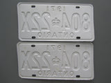 1971 YOM Clear Ontario License Plates
