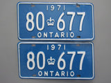 1971 YOM Clear Ontario License Plates
