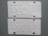 1971 YOM Clear Ontario License Plates