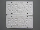 1971 YOM Clear Ontario License Plates