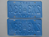 1972 YOM Clear Ontario License Plates