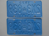 1972 YOM Clear Ontario License Plates