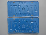 1972 YOM Clear Ontario License Plates