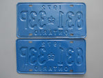 1972 YOM Clear Ontario License Plates