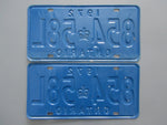 1972 YOM Clear Ontario License Plates