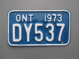 1973 YOM Clear Ontario Motorcycle License Plate
