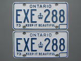 1973 YOM Clear Ontario License Plates