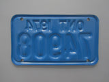 1974 YOM Clear Ontario Motorcycle License Plate