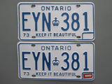 1974 Ontario License Plates