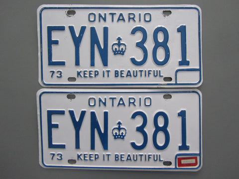 1974 Ontario License Plates